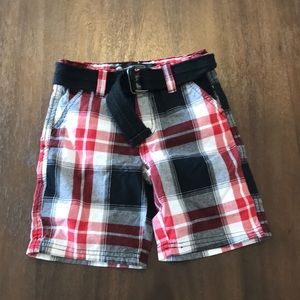 Red and Black Plaid akademiks Shorts with Belt Size 4T